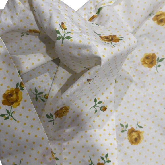 Vintage Cannon Monticello Pillowcases Yellow Rose Polka Dot Set of 2 No-Iron Mus - Picture 6 of 8